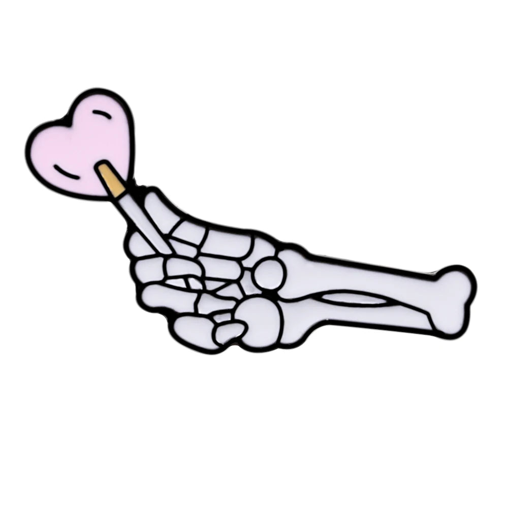 More Styles Halloween Day Punk Skeleton Enamel Pin Women Men Rose Flower Skull Brooches Metal Jean Coat Lapel Pin Badge Jewelry