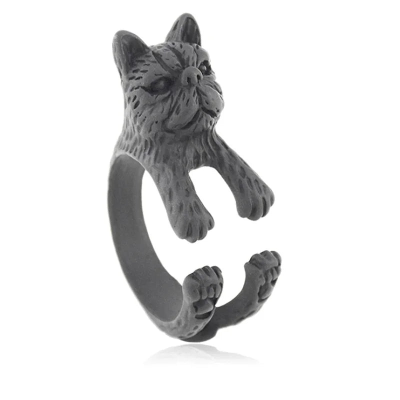 Retro Boho Animal Anel Cat Ring Men Punk Brass Knuckle Anillos Couple Rings For Women Girls Jewelry Pet Lover Gift Bijoux Femme
