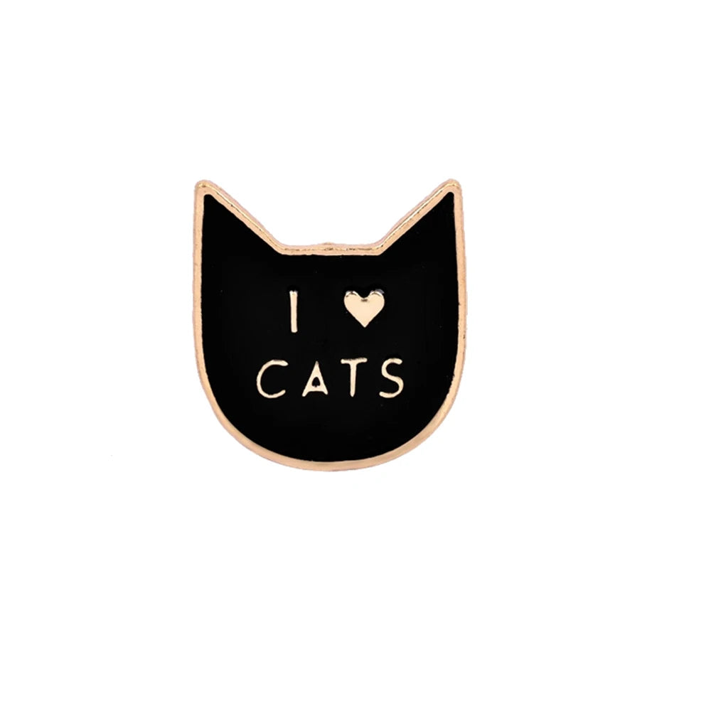Cat Lover Collection Brooches Cute White Black Cat Badges Pins Sleepy Hug Kitty Enamel Pins Coat Hat Animal Decoration Jewelry