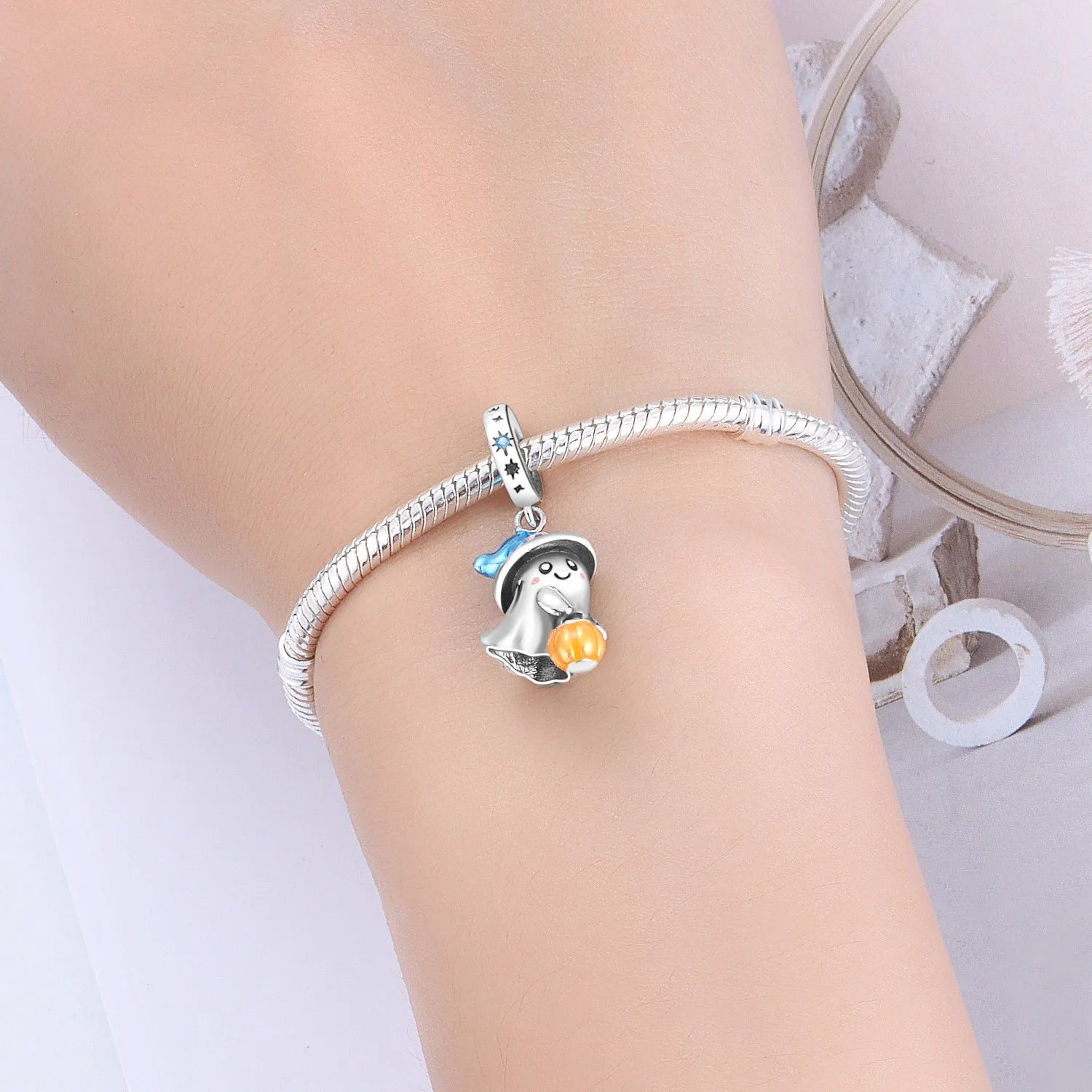 PANPOKI 925 Sterling Silver Little Devil Decoration Pendant Beads Original Pendant Bracelet Charm Jewelry Party DIY Trendy Gift