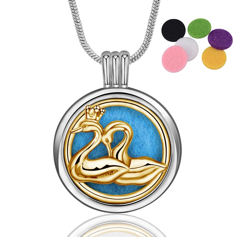 Eudora Copper Perfume Essential Oil Diffuser Necklace Aromatherapy Diffuser Locke Pendants Healing Jewelry Gift