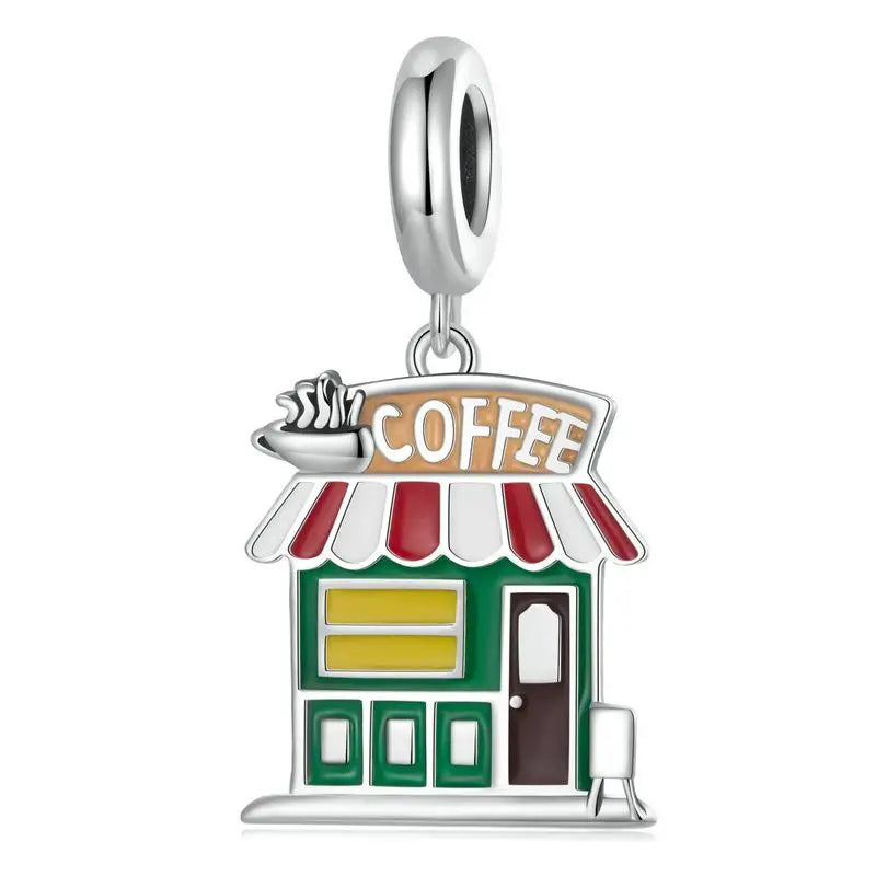 WOSTU 925 Sterling Silver lovely cat charms Horseshoe Celtic Knot Pendant Rose Heart Beads Fit DIY Bracelet Neck Valentine Gift