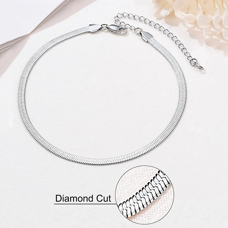 WOSTU 925 Sterling Silver Hot Selling Stacked Chain Bracelets For Women, Butterfly Heart Cross Clover Wrist Link Girl Party Gift