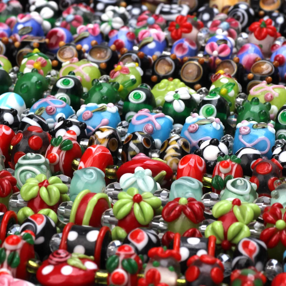 Christmas Gift Pure Handmade Retro Lampwork Glass Beads For Crafts Charm Bracelets