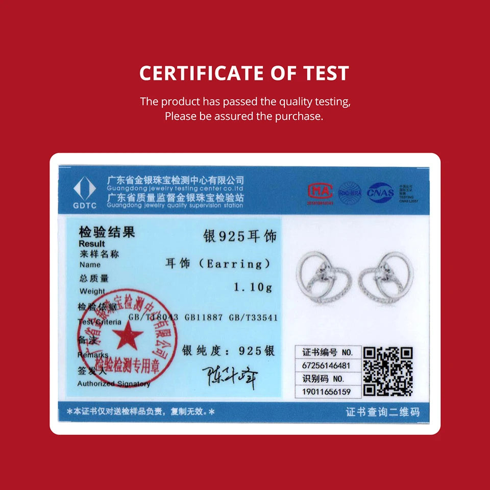 BAMOER 925 Sterling Silver Elegant Interlocking-Ring Heart Stud Earrings, Hypoallergenic Gold Plated Earrings Fine Jewelry Gift