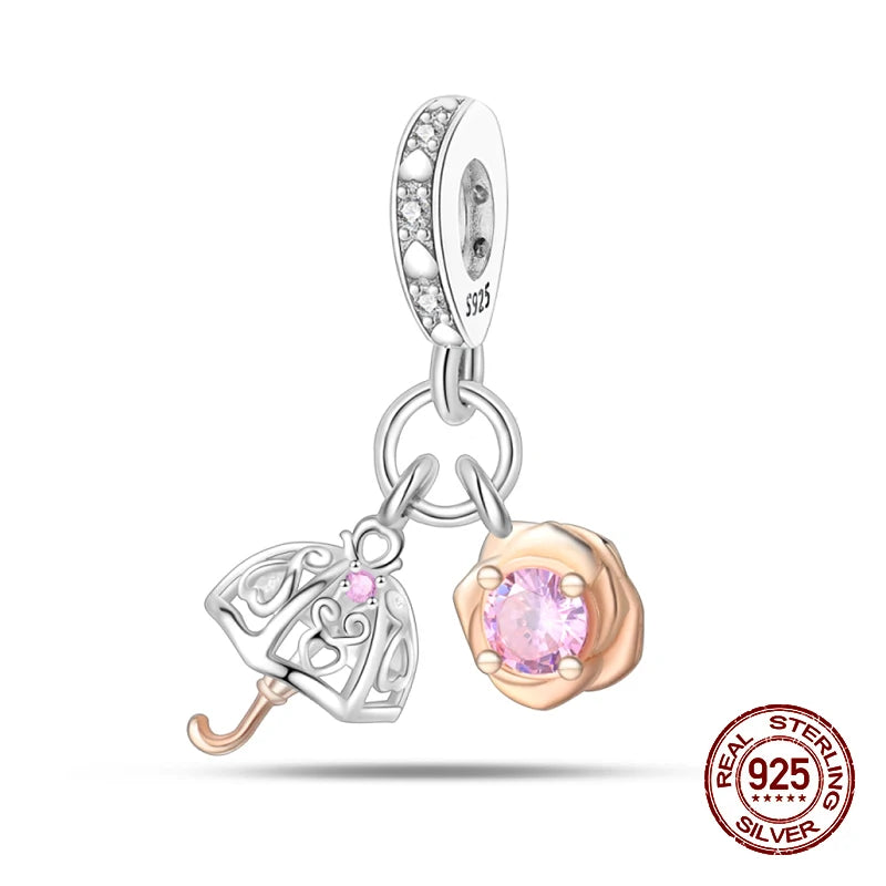 100% 925 Sterling Silver Dragonfly Butterfly Luminous Insect Charms Beads Fit 3mm 925 Original Bracelets DIY Party Jewelry