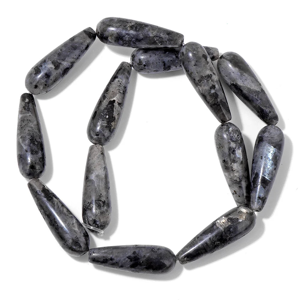 Natural Dark Labradorite Stone Bead Black Spectrolite Faceted Round Leaf Square Loose Spacer Beads For Jewelry Making Handmade