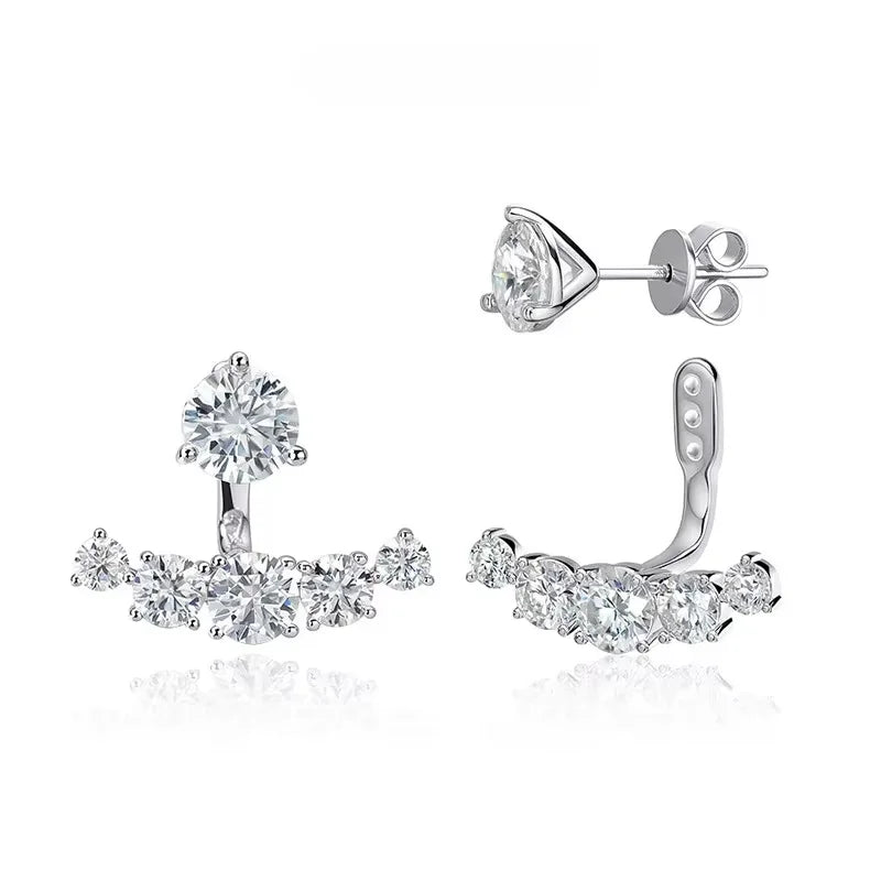 Smyoue 4.6CTTW Full Moissanite Stud Earrings for Women Sparkly Simulated Diamond S925 Sterling Silver Ear Jewelry Christmas Gift - Madeinsea©
