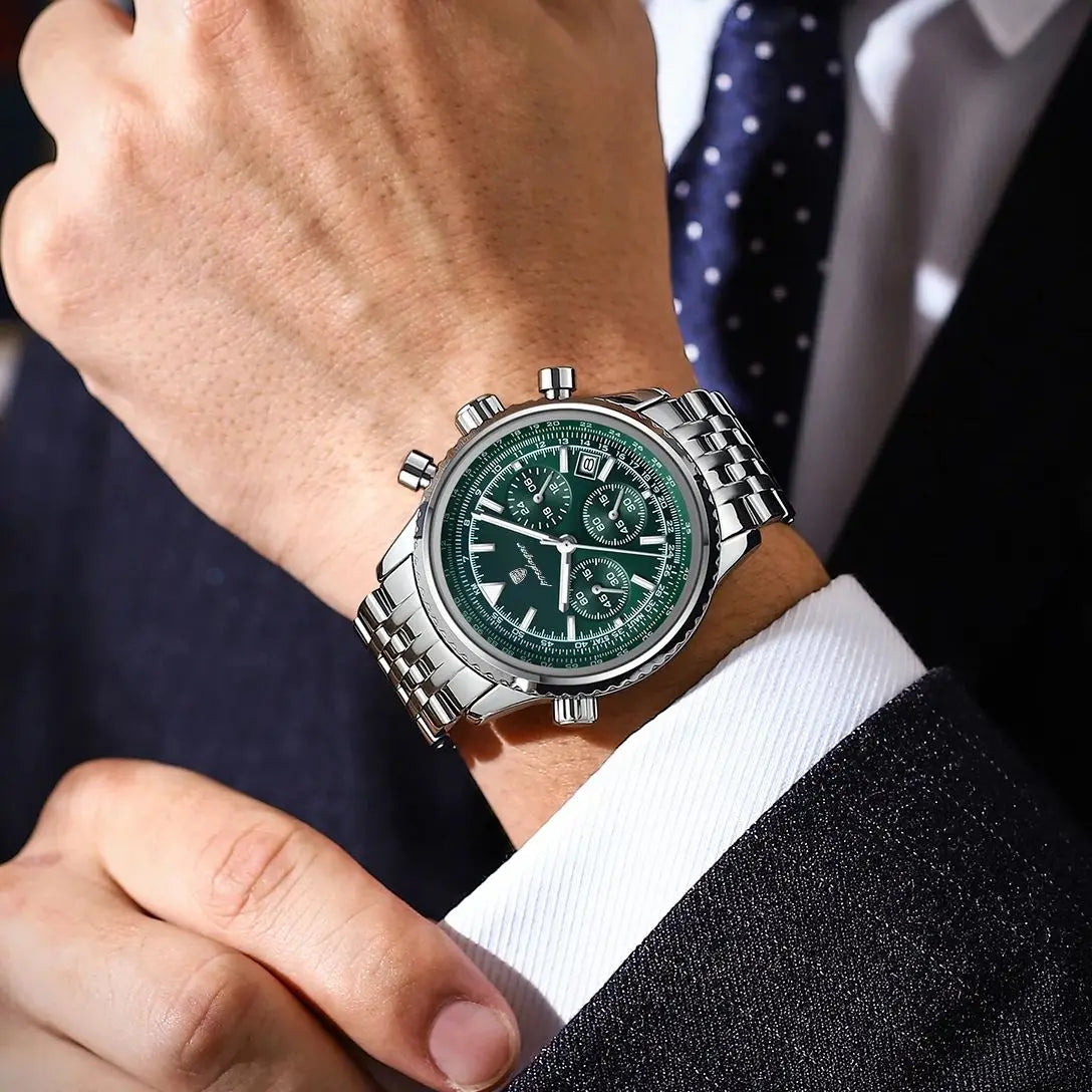 POEDAGAR Top Luxury Men Watches Luminous Date Waterproof Chronograph Quartz Man Watch Stainless Steel Sport Military Men's Watch - Madeinsea©
