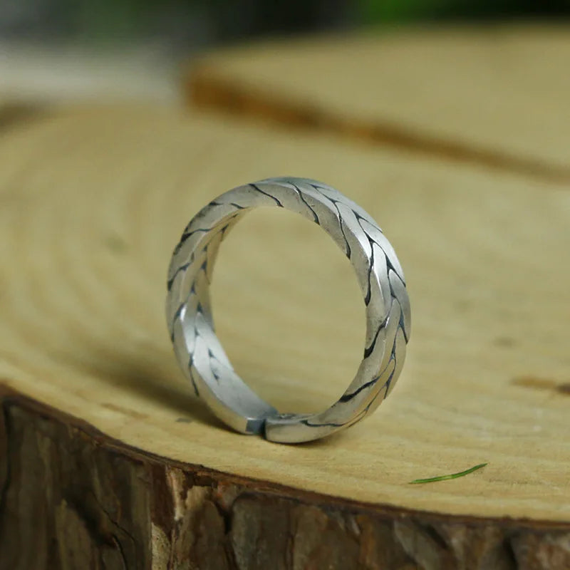 Buyee 925 Sterling Silber Paar Ring Finger Ausgezeichnete Strickform Einfacher offener Ring für Damen Herren Mode Edlen Schmuck Kreis