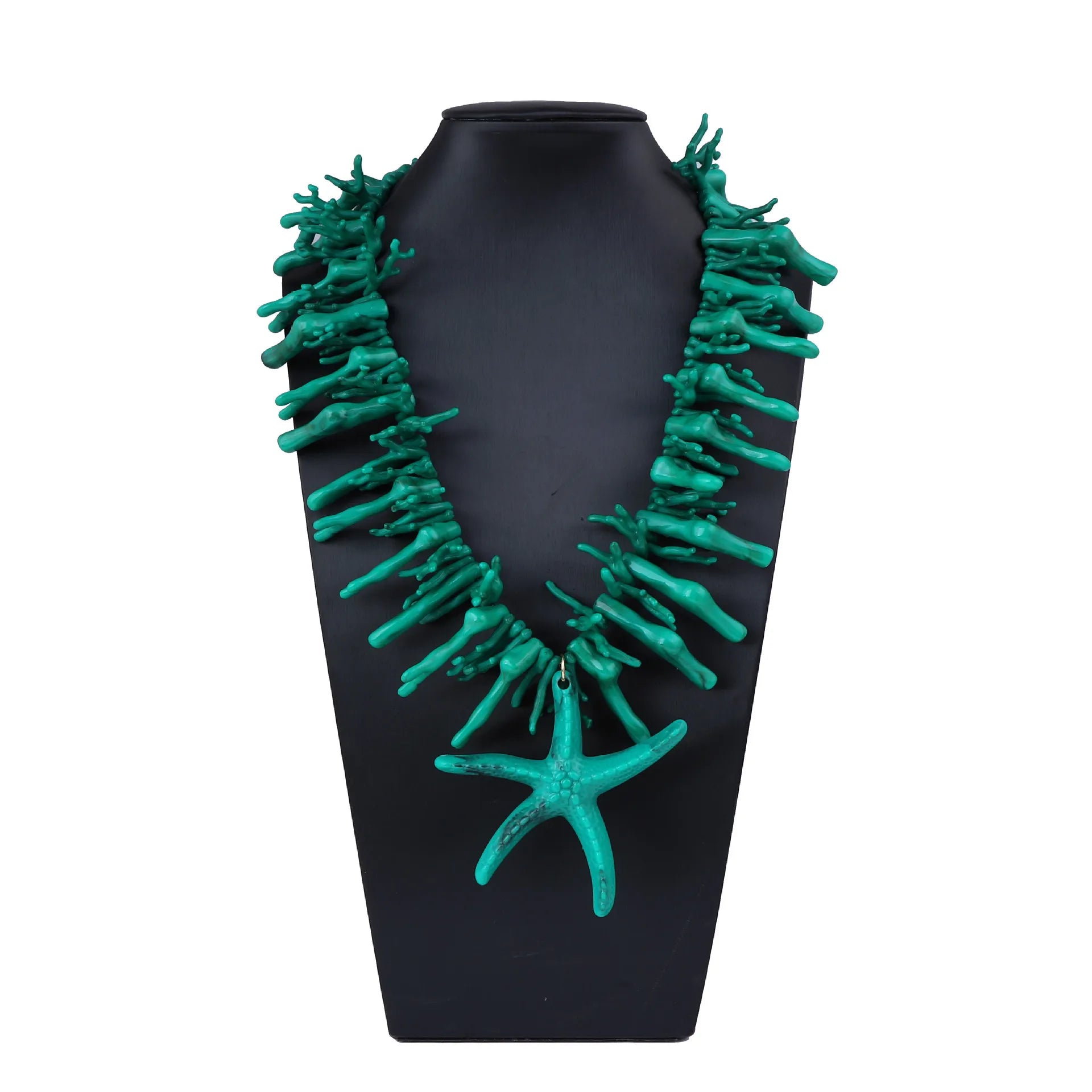 Exaggerated Ocean Inspired Coral Plastic Unique Starfish Pendant Necklace