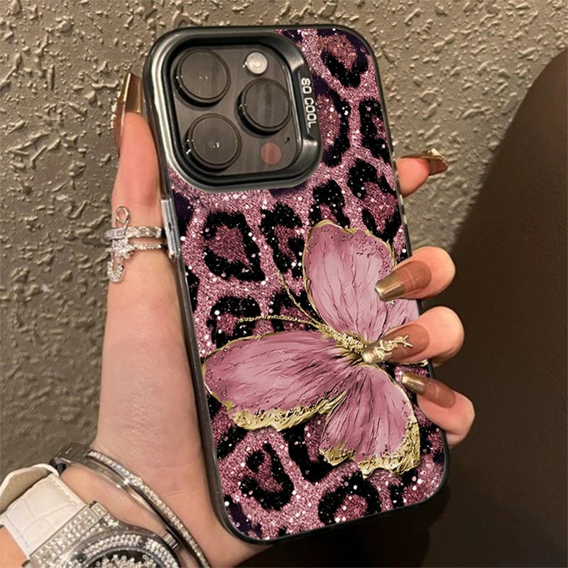 Case for Xiaomi Redmi Note 14 13 12 Pro Plus 5G 12S 11S 11 10S Butterfly Leopard Print Phone Cases for Redmi 14C 13C 12C4G Cover