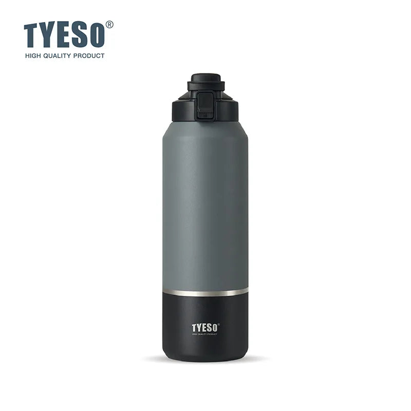 Tyeso Large Capacity Stainless Steel Insulated Water Bottle 24H Hot/Cold Retention Travel Mug with Handle Outdoor Sports Thermos