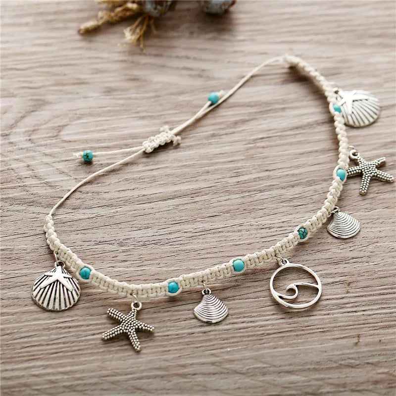 Bohemian Shell/Starfish/Wave Anklets for Summer