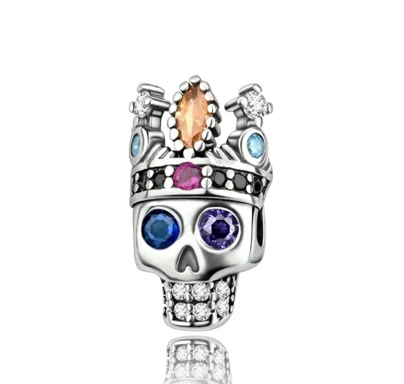 Halloween 925 Sterling Silver Skull Charm Luminous Pumpkin Bat Ghost Coffin Bead Pendant Ring Necklace Bracelet DIY Jewelry Gift