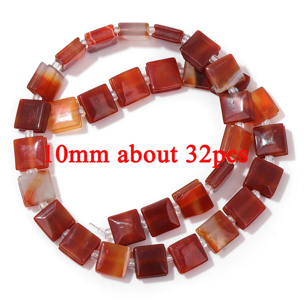 Wholesale Natural Red Carnelian Stone Bead Round Rondelle Coin Agat Loose Spacer Beads For Jewelry Making Bracelet Necklace DIY
