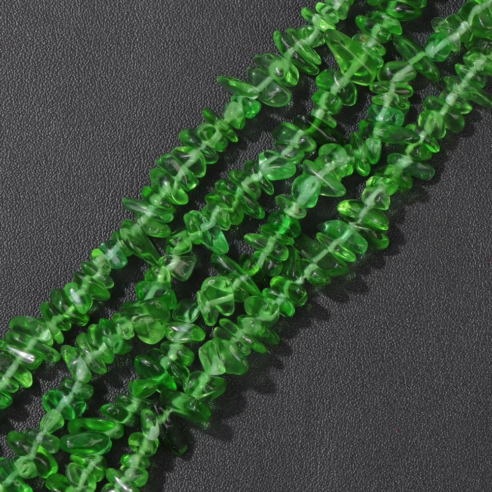 5-8MM Colorful Irregular Glass Beads Dyed Transparent Crystal Chips Beads Fit DIY Women Jewelry Bracelet Necklace Earring