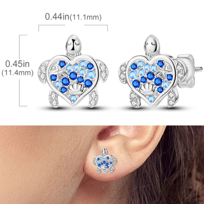 Earrings 925 Sterling Silver Stud Earrings Unicorn Star Zircon Stud Hoop Earrings For Women Girls Lovely Fashion Jewelry Gift