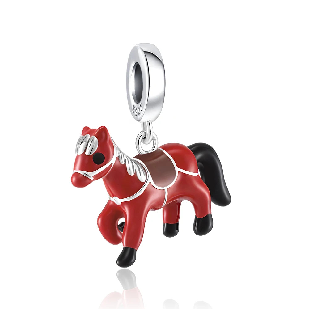 New 925 Silver Red Color Charm Strawberry Bee perfume Dream Catcher Apple Bead Fit Original Bracelet Jewellery Gift red heart