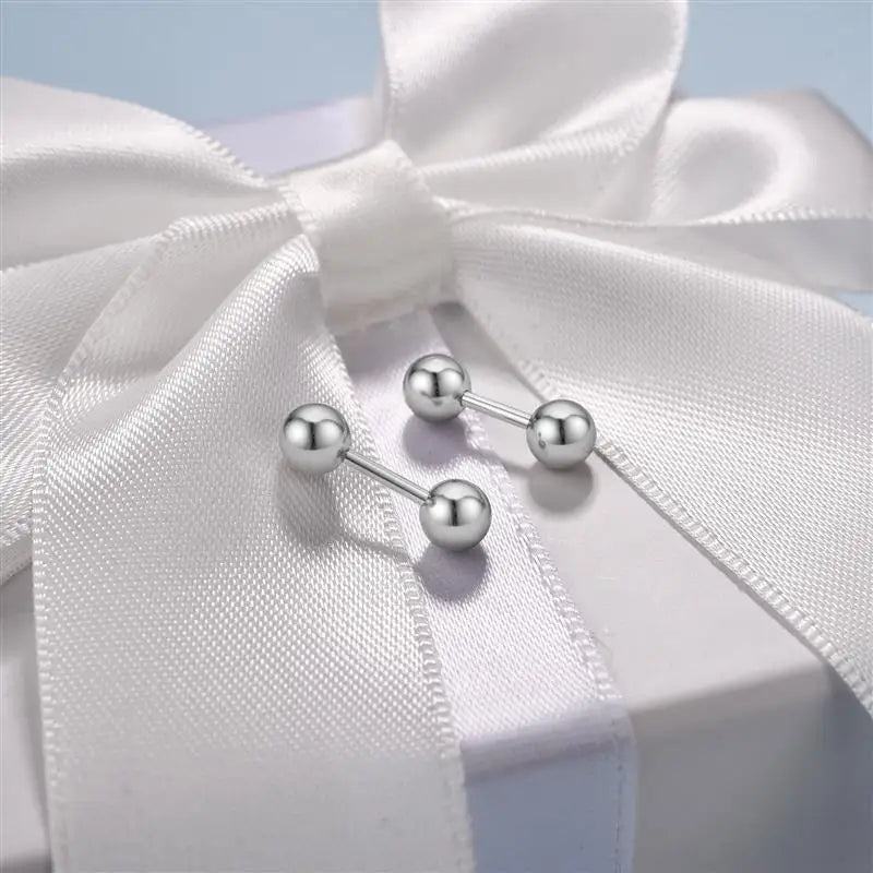 1 paire de boucles d'oreilles à clous en acier inoxydable, petites vis à billes, bijoux de corps pour piercing à l'oreille, à l'ongle ou à la lèvre, cadeau