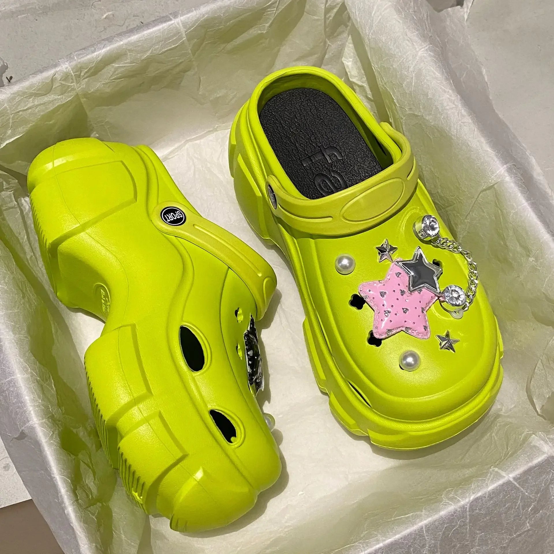 2024 New Platform Slippers Summer Women's Sandals Wedges Ladies Outdoor Clogs Thick Street Beach Slides Girls Garden Shoes