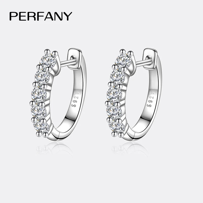 PERMANY 1CT Full Moissanite Earrings for Women S925 Pure Silver Laboratory Certified Cultivation Diamond Luxury Party Jewelry - Madeinsea©