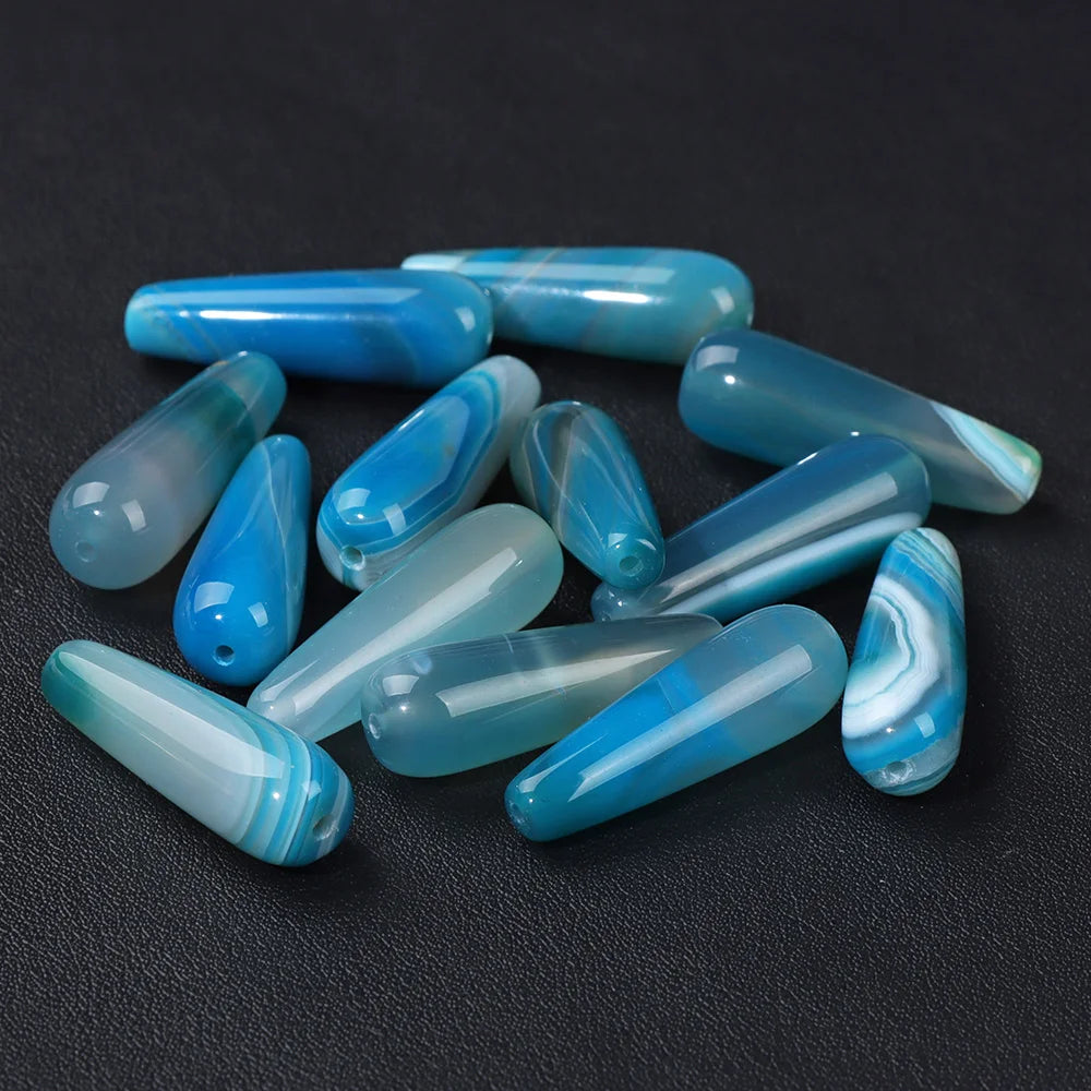 10x30mm Natural TearDrop Chalcedony Stone Beads Water Drop Jaspers Beads For DIY Jewelry Bracelet Earrings Accessori Wholesale