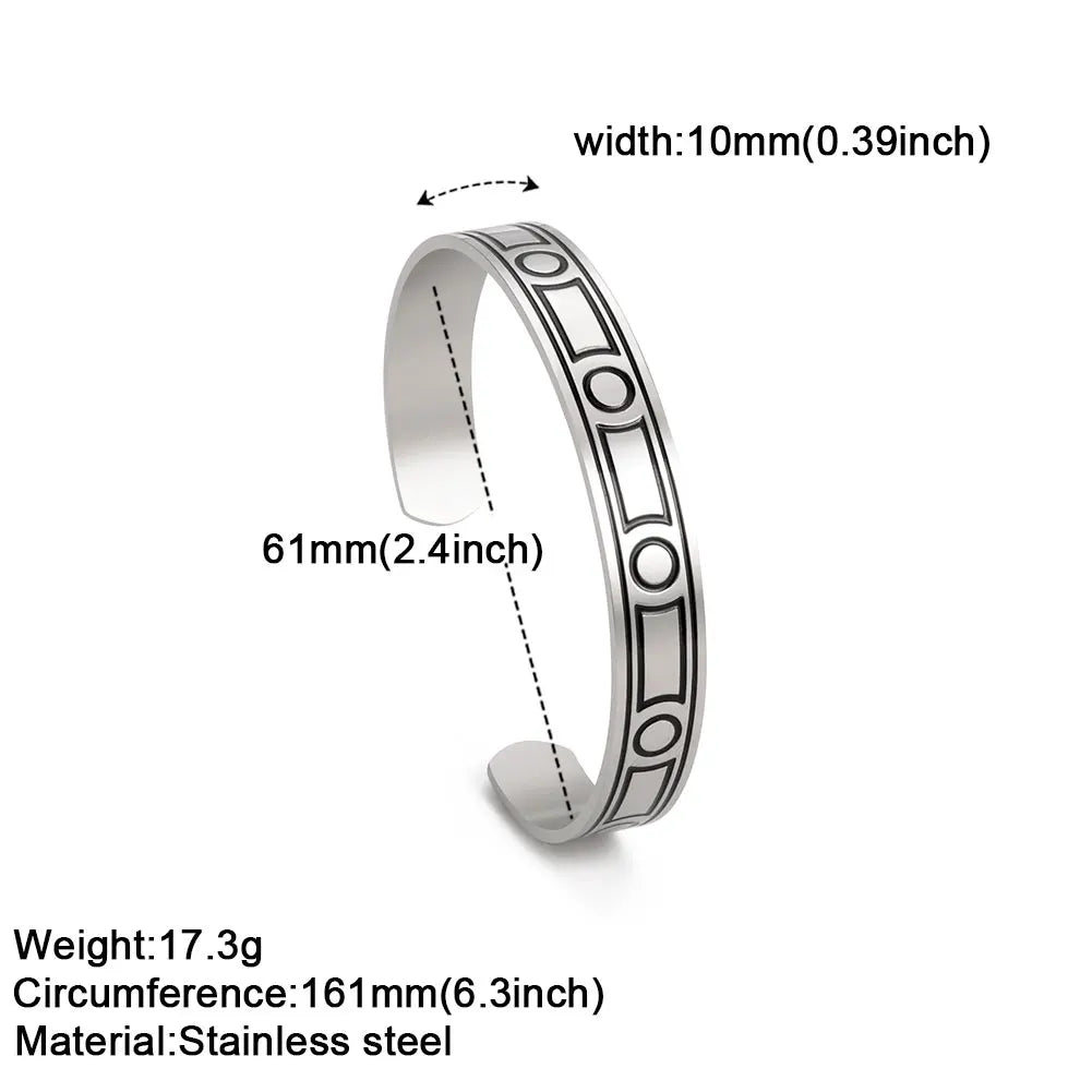 Viking Triquetra Cuff Bangle for Men Boy Stainless Steel Good Luck Celtic Knot Amulet Vintage Irish Knots Bracelet Jewelry Gift