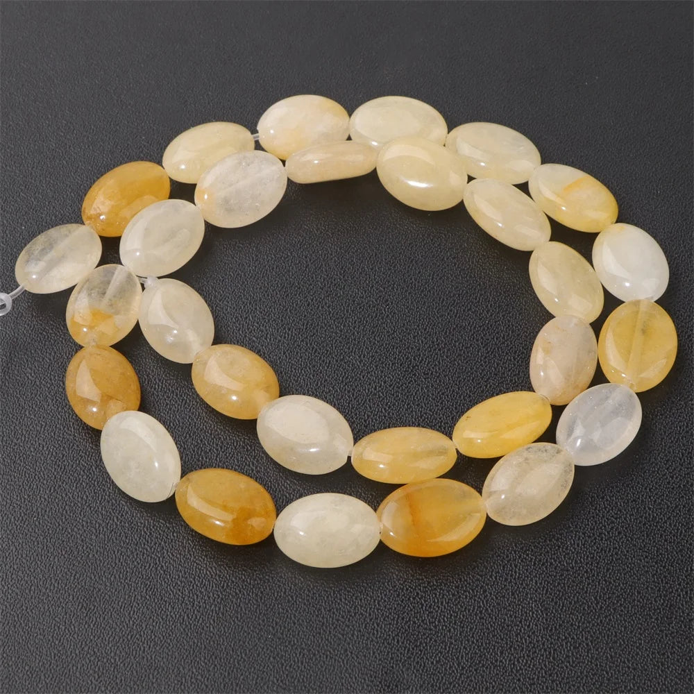 10x15mm Natural Stone Bead Flat Oval Shape Amazonite Rose Quartzs Amethysts Beads For Jewelry Making Necklace Bracelet Handmade