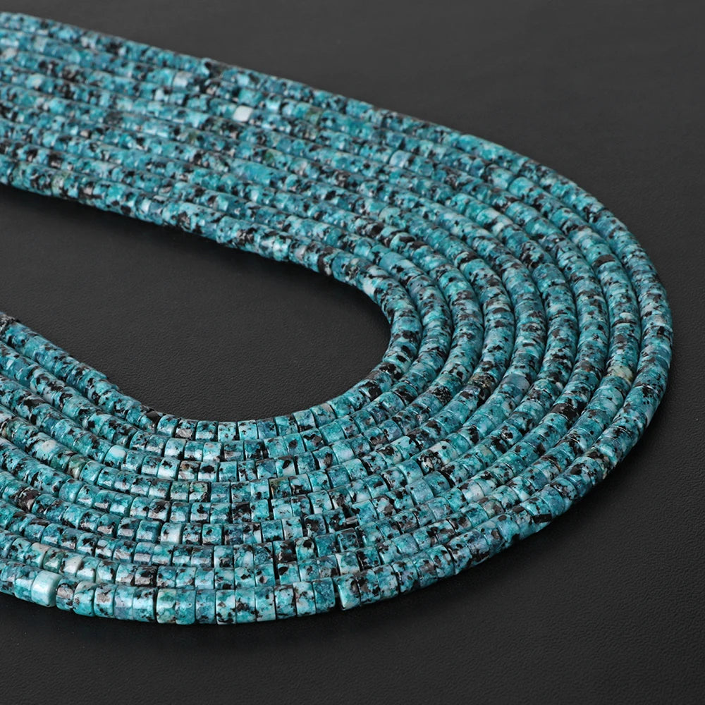 Natural Turquoises Stone Bead Blue Rondelle Cube Shape Loose Spacer Beads For Jewelry Making DIY Necklace Bracelets Accessories - Madeinsea©
