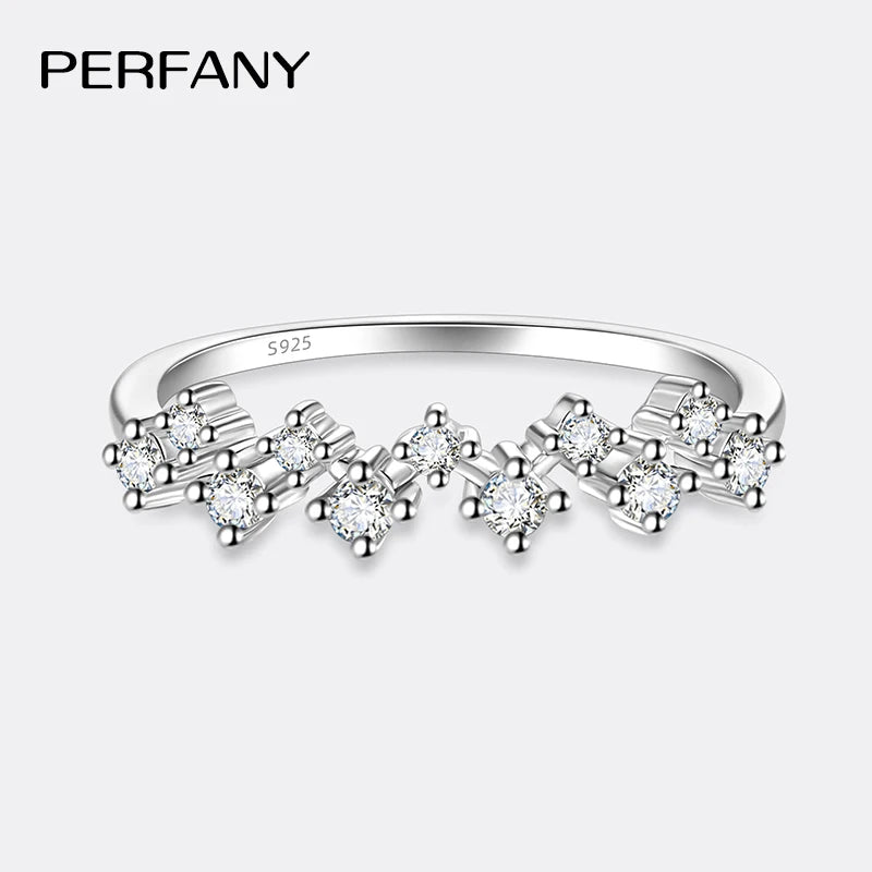 PERFANY 0.41CT Moissanite Eternal Ring for Women S925 Pure Silver Plated 18K White Gold Laboratory Diamond Fashion Jewelry - Madeinsea©