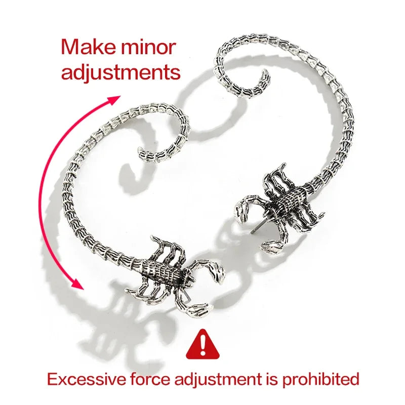 Retro Punk Dark Avant-garde Animal Venom Scorpion Ear Clip for Women  Halloween Personalized Men's Gothic Earrings Jewelry Gift