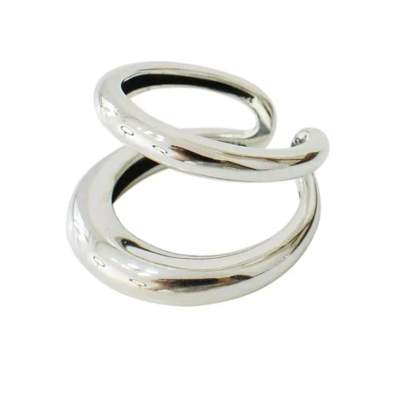 925 Sterling Silver Geometric Unique Double Lines Rings for Women Bohemian Adjustable Open Vintage Ring For Party Birthday Gift - Madeinsea©