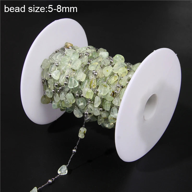 Natural Quartzs Stone Stainless Steel Chips Beads Chains For DIY Bohemia Jewelry Making Women Necklace Choker Bracelet Handmade - Madeinsea©
