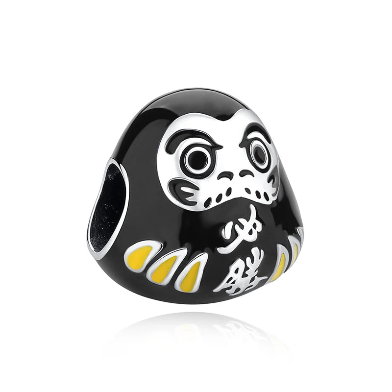 925 Sterling Silver Charms Beads Original Japanese Doll Fortune Cat Charm Fit Brand Bracelets Bangles DIY Jewelry For Women