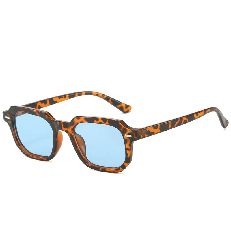 Luxus Marke Design Fashion Square Sonnenbrille Frauen Retro Nieten Dekoration Gradienten Shades UV400 Männer Leopard Blau Sonnenbrille
