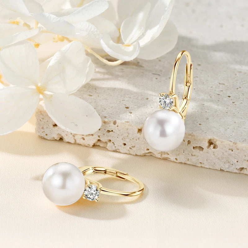 OXTAO Natural Freshwater Pearl Hoop Earrings Ladies Jewelry  Elegant Earring Valentine's Day Girlfriend Birthday Wedding Gift