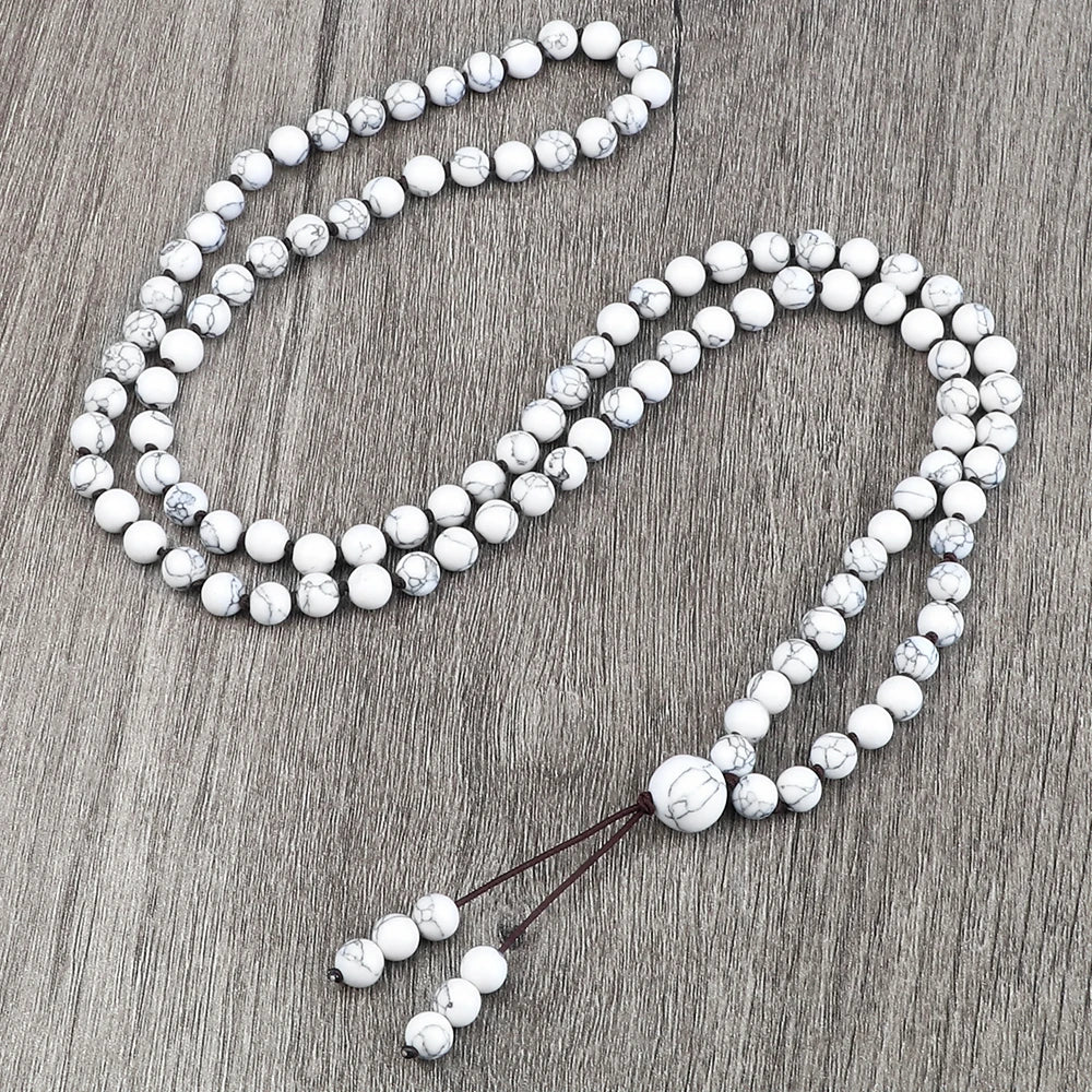 108 Natural Stone Fire Agate Black Onyx Beads Bracelet Necklace Men Multicolor Tiger Eye Necklace Women Malachite Prayer Jewelry