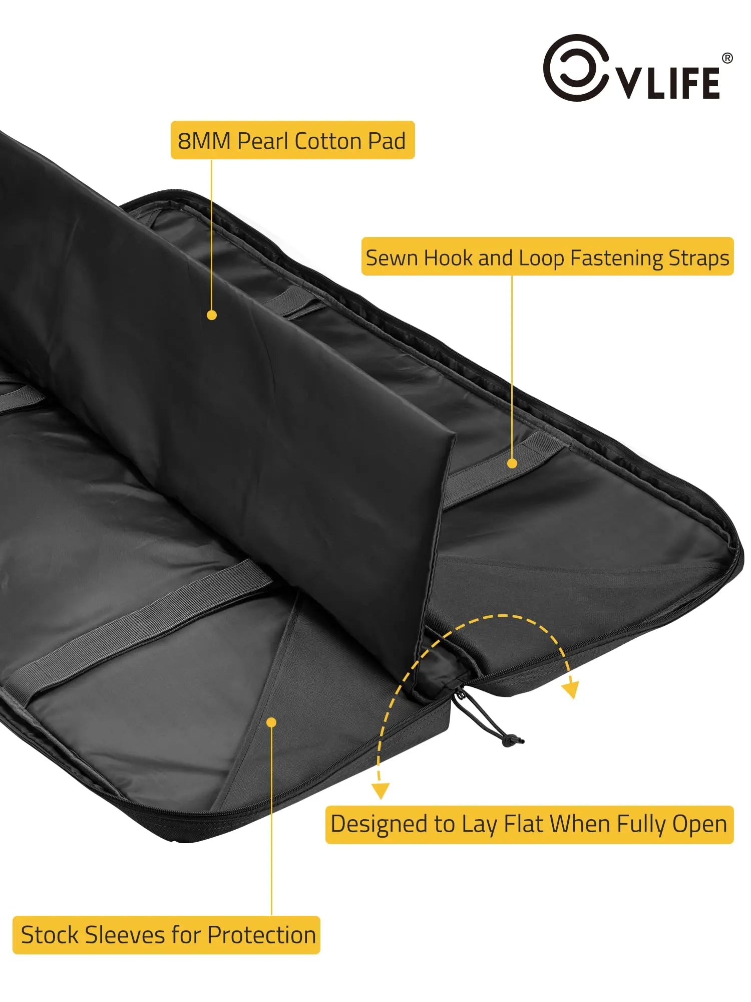 42 Double Soft Rifle Case Tactical Long Gun Bag Storage Transportation Backpack Outdoor Hunting Shooting Range Black