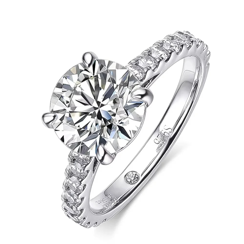Serenity 5.28ct All Moissanite Rings Set Women Gift Sparkling Lab Diamond Wedding Rings S925 Sterling Silver Plated 18K Jewelry