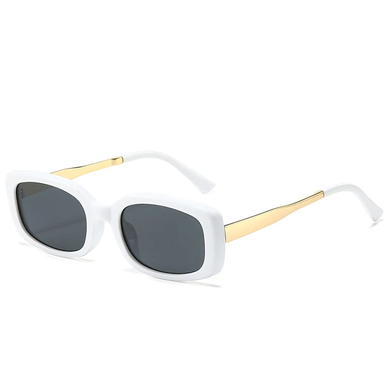 Vintage Rectangle Frame Sunglasses Men Fashion Metal Square Sun Glasses Luxury Brand Design UV400 Shades Eyewear Women Goggles