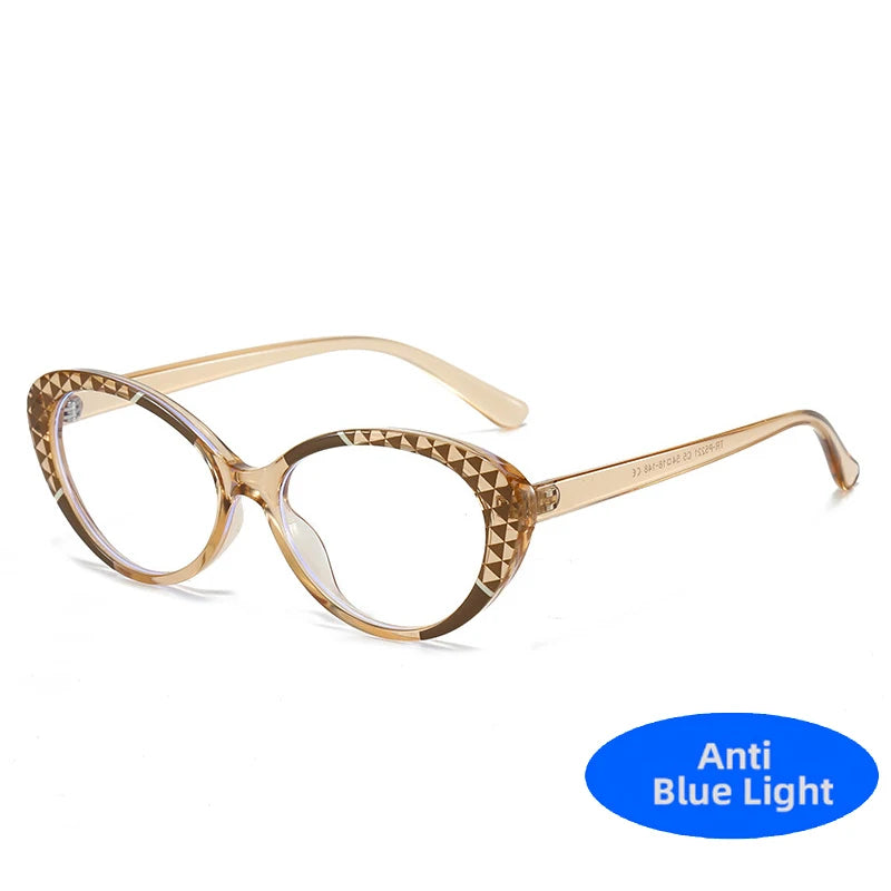 Cute Double Color Oval Anti Blue Light Glasses Computer Goggles Fashion Clear TR90 Frame Eyeglasses Blue Rays Blocking Eyewear