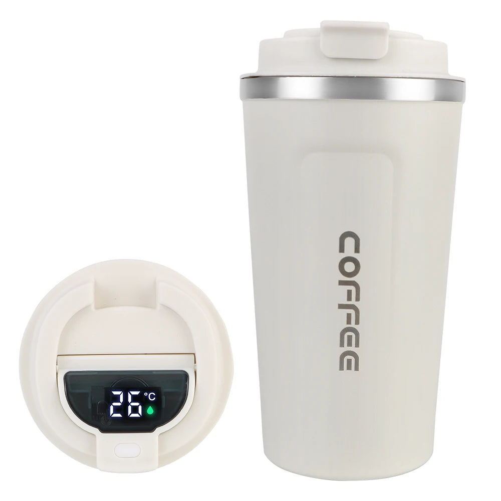 Leak_Proof Travel Thermo Cup Thermo Cafe 510ML Coffee Mug Temperature Display Car Thermos Mug for Tea Water Coffee