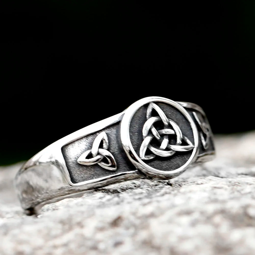 2023 Witch Knot Stainless Steel Ring Wiccan Cross Celtics Knot Women Rings Witchcraft Good Luck Protection Amulet JEWELRY