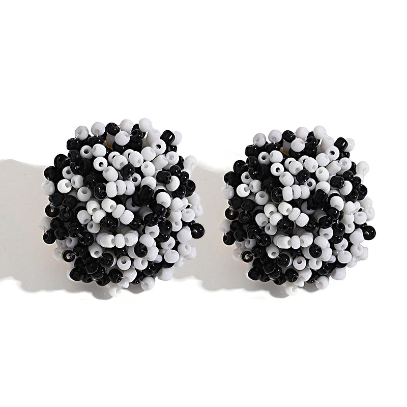 Aensoa Simple Multicolor Ethnic Resin Handmade Beaded Earrings For Women Accessories Bohemia Geometric Earrings Fashion Jewelry