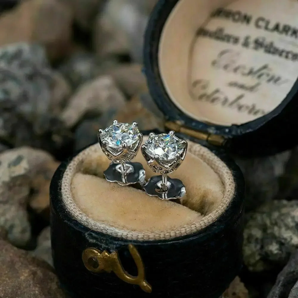 Premium 1.5ct Moissanite Diamond Stud Earrings for Women Orginal 925 Sterling Silver Jewelry Women Moissanite Earring 2023