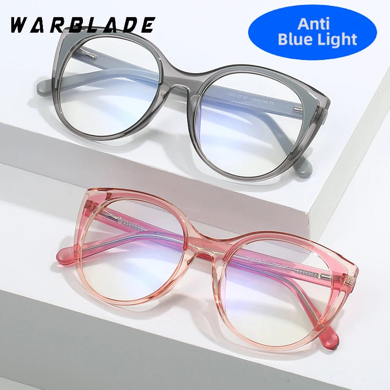 High Quality TR90 Computer Glasses Frame Women Men Anti Blue Light Cat Eye Eyewear Blocking Glasses Optical Spectacle Eyeglass