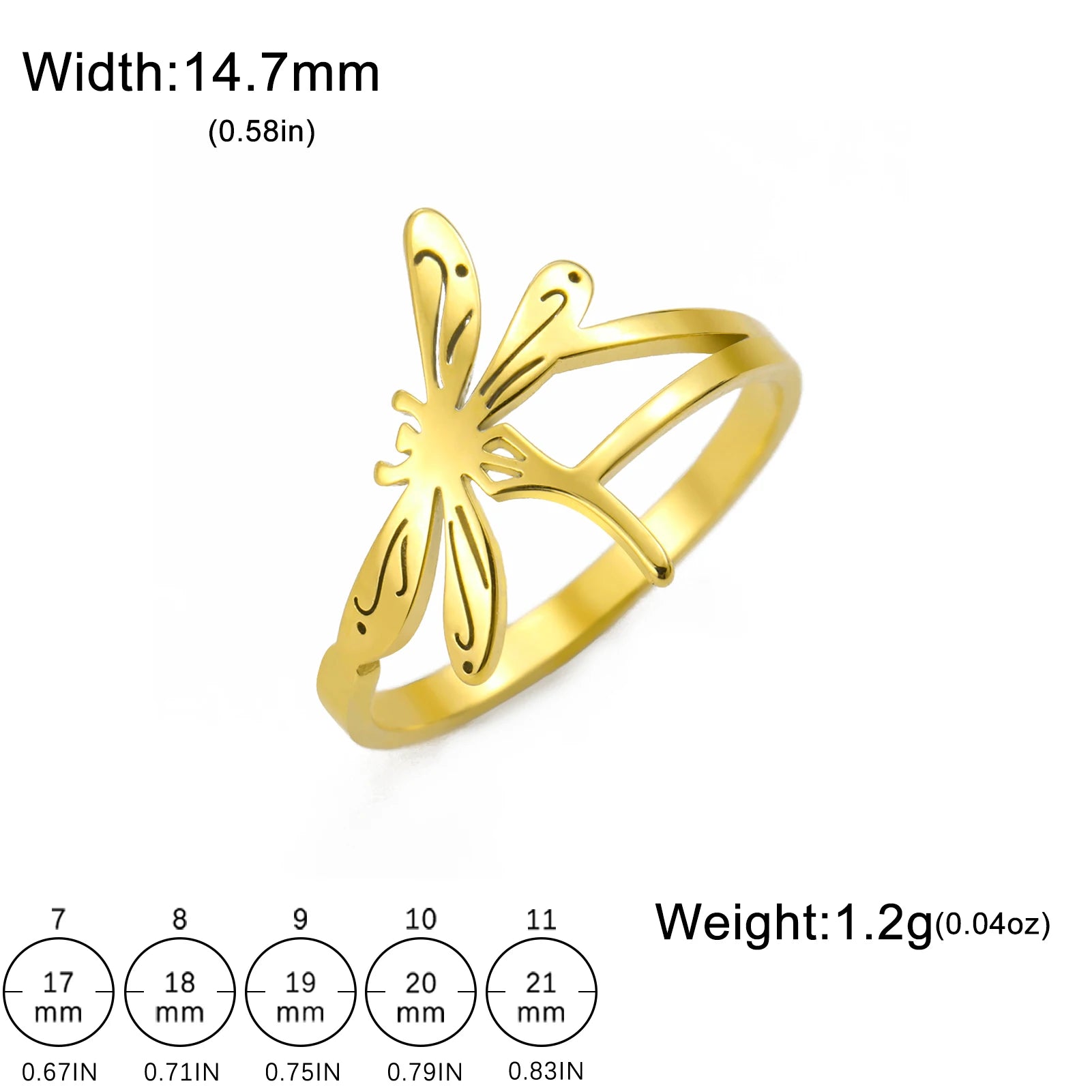 Skyrim Dragonfly Ring Stainless Steel Finger Rings Women Minimalist Animal Jewelry Birthday Gift Wholesale