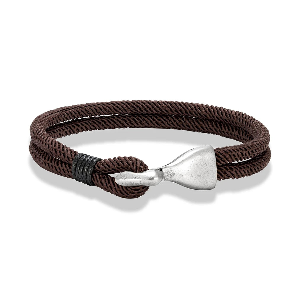 MKENDN Retro Men Anchor Hook Double Strand Rope Bracelet Wristband Fashion Nautical Rope Bracelets For Women Handmade Gifts