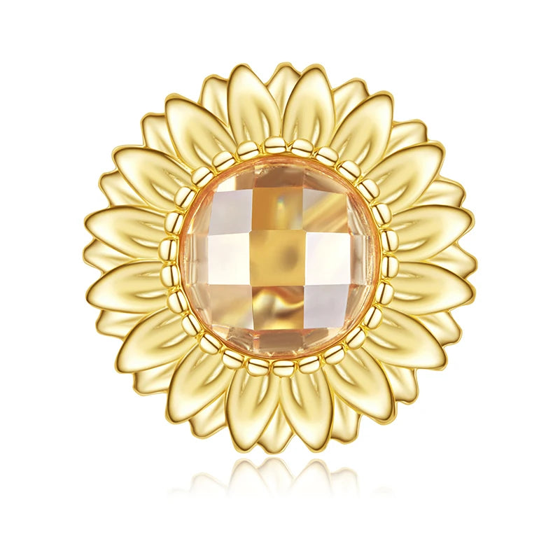 BAMOER Sonnenblumen-Anhänger aus 925er Sterlingsilber, transparent rosa Blume, mondförmiger Lebensbaum-Anhänger, Perlen zum Selbermachen, origineller Schmuck